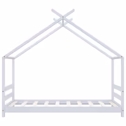 vidaXL Solid Pine Wood Kids Bed Frame White 80x160 cm Home Bedstead Furniture