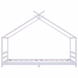 vidaXL Solid Pine Wood Kids Bed Frame White 90x200 cm Home Bedstead Furniture - Additional view 4