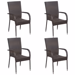VidaXL 310083, Terrace, Polyrattan, Steel, Brown, 555 mm, 535 mm, 950 mm