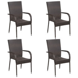 VidaXL 310083 outdoor chair Terrace Polyrattan, Steel Brown
