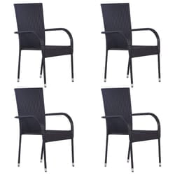 VidaXL 310084 outdoor chair Terrace Polyrattan, Steel Black