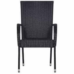 VidaXL 310084 outdoor chair Terrace Polyrattan, Steel Black