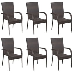 VidaXL 310086 outdoor chair Terrace Polyrattan, Steel Brown