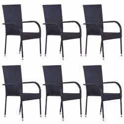 VidaXL 310087, Terrace, Polyrattan, Steel, Black, 555 mm, 535 mm, 950 mm