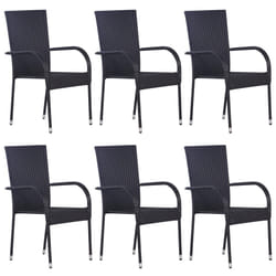 VidaXL 310087 outdoor chair Terrace Polyrattan, Steel Black