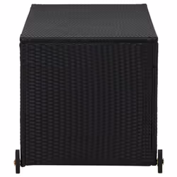 vidaXL Garden Storage Box Black Poly Rattan Home Outdoor Furniture Pillow Box - Additional view 2