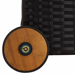 vidaXL Garden Storage Box Black Poly Rattan Home Outdoor Furniture Pillow Box - Additional view 5