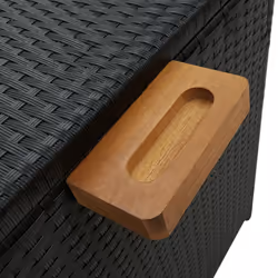 vidaXL Garden Storage Box Black Poly Rattan Home Outdoor Furniture Pillow Box - Additional view 6