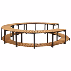 vidaXL Solid Acacia Wood Spa Surround Wooden Pond Enclosure Entrance Step