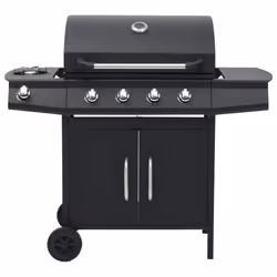 vidaXL Gas Barbecue Grill 4+1 Cooking Zone Black Steel Outdoor BBQ Cooking - Additional view 6