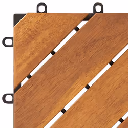 vidaXL 10x Solid Acacia Wood Decking Tiles 30x30 cm Wooden Decking Tile Set - Additional view 4