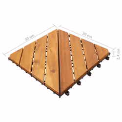 vidaXL 10x Solid Acacia Wood Decking Tiles 30x30 cm Wooden Decking Tile Set - Additional view 5