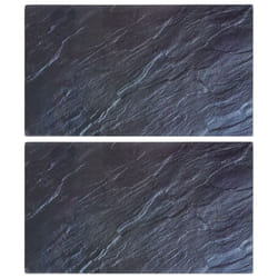 vidaXL 2x Chopping Boards with Natural Stone Pattern Tempered Glass Kitchen