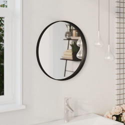 vidaXL Wall Mirror Black 50 cm Bathroom Hallway Decoration Hanging Mirror