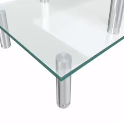 vidaXL 2-Tier Monitor Stand Transparent Glass Home Desktop Screen Riser Stand - Additional view 4