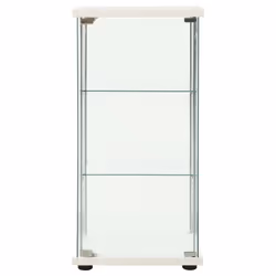 vidaXL Storage Cabinet Tempered Glass White Cupboard Sideboard Bookcase Indoor