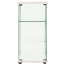 vidaXL Storage Cabinet Tempered Glass White Cupboard Sideboard Bookcase Indoor
