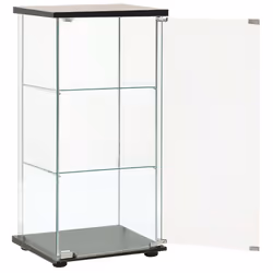 vidaXL Storage Cabinet Tempered Glass Black Cupboard Sideboard Bookcase Indoor - Additional view 2