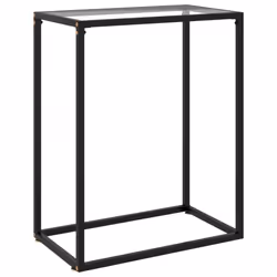 vidaXL Console Table Transparent 60x35x75 cm Tempered Glass Side Hall End Desk