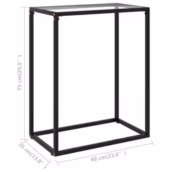 vidaXL Console Table Transparent 60x35x75 cm Tempered Glass Side Hall End Desk - Additional view 5