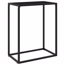 vidaXL Console Table Black 60x35x75 cm Tempered Glass Side Hall End Desk Home