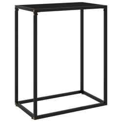 vidaXL Console Table Black 60x35x75 cm Tempered Glass Side Hall End Desk Home