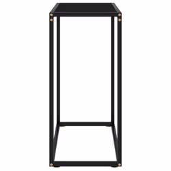 vidaXL Console Table Black 60x35x75 cm Tempered Glass Side Hall End Desk Home