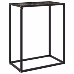 vidaXL Console Table Black 60x35x75 cm Tempered Glass Side Hall End Home Desk