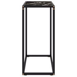 vidaXL Console Table Black 60x35x75 cm Tempered Glass Side Hall End Home Desk