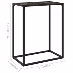 vidaXL Console Table Black 60x35x75 cm Tempered Glass Side Hall End Home Desk - Additional view 5
