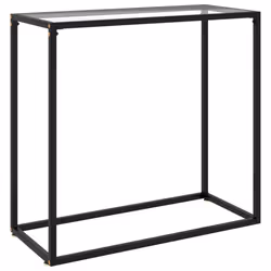 vidaXL Console Table Transparent 80x35x75 cm Tempered Glass Side Hall End Desk