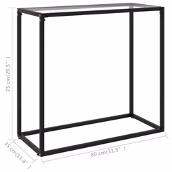 vidaXL Console Table Transparent 80x35x75 cm Tempered Glass Side Hall End Desk - Additional view 5
