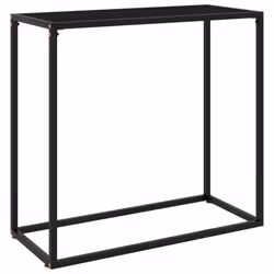 vidaXL Console Table Black 80x35x75 cm Tempered Glass Side Hall End Desk Home
