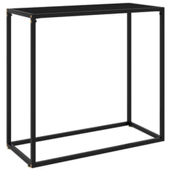 vidaXL Console Table Black 80x35x75 cm Tempered Glass Side Hall End Desk Home