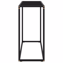 vidaXL Console Table Black 80x35x75 cm Tempered Glass Side Hall End Desk Home
