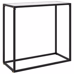 vidaXL Console Table White 80x35x75 cm Tempered Glass Side Hall End Desk Home