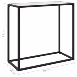 vidaXL Console Table White 80x35x75 cm Tempered Glass Side Hall End Desk Home - Additional view 5