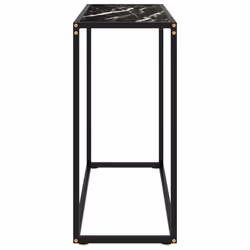 vidaXL Console Table Black 80x35x75 cm Tempered Glass Side End Hall Home Desk