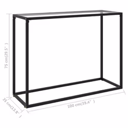 vidaXL Console Table Transparent 100x35x75 cm Tempered Glass Side Hall Desk - Additional view 5