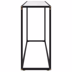 vidaXL Console Table White 120x35x75 cm Tempered Glass Side Hall End Desk Home