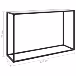 vidaXL Console Table White 120x35x75 cm Tempered Glass Side Hall End Desk Home - Additional view 5