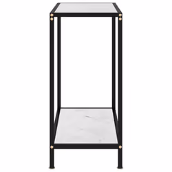 vidaXL Console Table White Tempered Glass Accent End Side Coffee Hall Table