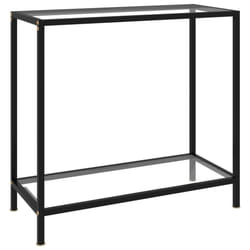 vidaXL Console Table Transparent 80 cm Tempered Glass Accent Side End Desk