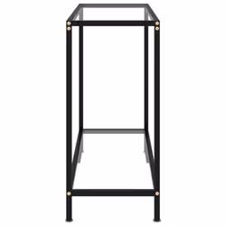 vidaXL Console Table Transparent 80 cm Tempered Glass Accent Side End Desk