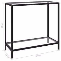 vidaXL Console Table Transparent 80 cm Tempered Glass Accent Side End Desk - Additional view 5