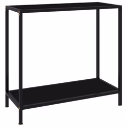 vidaXL Console Table Black 80 cm Tempered Glass Home Accent Side End Hall Desk