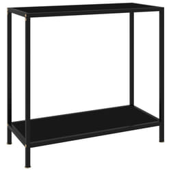 vidaXL Console Table Black 80 cm Tempered Glass Home Accent Side End Hall Desk