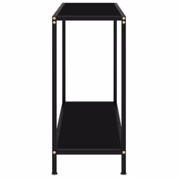 vidaXL Console Table Black 80 cm Tempered Glass Home Accent Side End Hall Desk