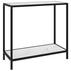 vidaXL Console Table White 80 cm Tempered Glass Home Accent Side End Hall Desk