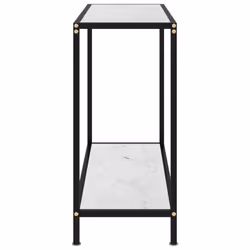 vidaXL Console Table White 80 cm Tempered Glass Home Accent Side End Hall Desk
